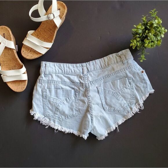 Cotton Jean Cutoff Shorts - Picture 1 of 9